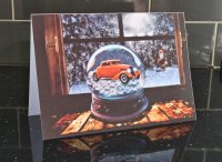 Ford Coupe Hot Rod Snow Globe Christmas Card by LDA. XM18