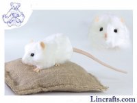 Soft Toy Rodent, White Rat by Hansa (12cm) 5576