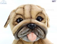 Soft Toy Pug Puppy Dog Puppet by Hansa (26cm) 8445