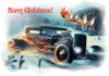 Hot Rod Christmas Card. Artisan Unique Digital Car Art by LDA. XM8