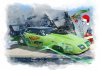 VooDoo Hemi, Plymouth Superbird Drag Racer Christmas Card by LDA XM9