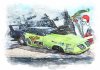VooDoo Hemi, Plymouth Superbird, Mopar Drag Racer Christmas Card by LDA XM10