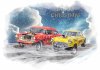 Roaring Rat & Henry Hirise Drag Racer Christmas Card by LDA. XM13