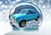 Nostalgia Custom Car, This Mini, Christmas Card by LDA. XM14