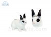 Soft Toy Rabbit, Black & White Bunny by Hansa (30cm.L) 6675