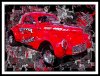 Drag Racing Car Print | Poster 40's Willys Coupe, Nutter Magnet - various sizes