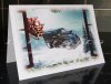 Ginner's Ford Pop Van Drag Racing Christmas Card by LDA. XM4