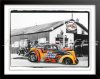 Flyin' Fyfer 50's Garage. Outlaw Anglia Drag Racing Birthday Card by LDA. C39