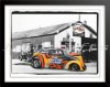 Flyin' Fyfer 50's Garage. Outlaw Anglia Drag Racing Birthday Card by LDA. C39