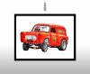 Cartoon Brickyard Shaker, Ford Thames 300E Van Drag Racing Car Print | Poster - various sizes