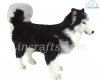 Soft Toy Dog, Black & White Husky by Hansa (46cm) 6495