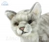 Soft Toy Grey Tabby Cat by Hansa (37cm.L) 7198