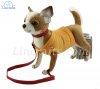 Soft Toy Chihuahua Dog with Yellow Shirt & Red Lead (24cm) 7548