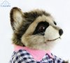 Soft Toy Dressed Girl Raccoon by Hansa (29cm) 7835