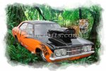 digital art, birthday, greeting, card, drag racer, quater mile, cortina, ford, tiger