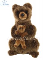 Soft Toy Brown Bear Mama & Baby by Hansa (31cm) 7965