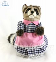 Soft Toy Dressed Girl Raccoon by Hansa (29cm) 7835