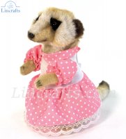 Soft Toy Meerkat Girl Pink Dress by Hansa (22cm) 7875