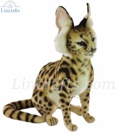 Soft Toy Serval Cat Sitting by Hansa (26cm) 8040