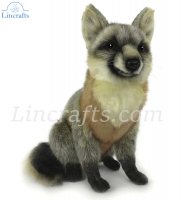 Soft Toy Grey Fox Sitting by Hansa (30cm.L) 7865