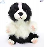 Soft Toy Border Collie Dog Puppet by Hansa (29cm) 8349