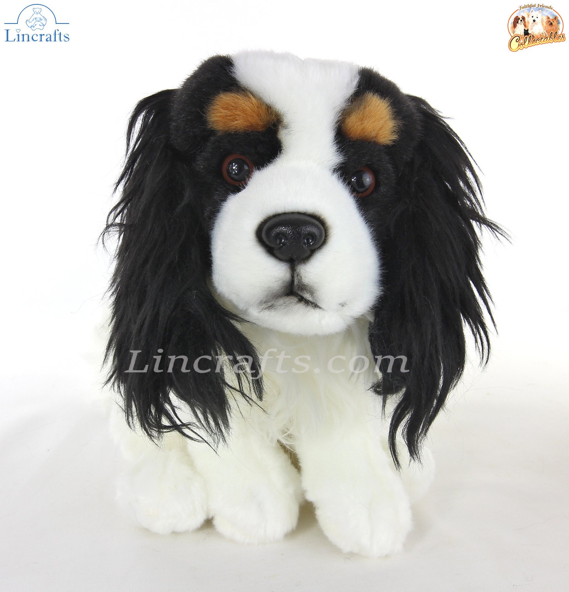 Soft Toy Cavalier King Charles Spaniel, Tri Colour, by Faithful Friends (23cm)H FTCAV03 Lincrafts