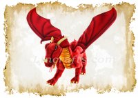 Greeting Card featuring Hansa Soft Toy Red Dragon. Created by LDA. C25