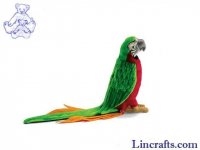 Soft Toy Bird, Red Parrot, Macaw by Hansa (16cm) 3326