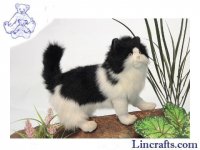 Soft Toy Black and White Cat by Hansa (40 cm.L) 4221