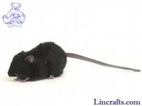 Soft Toy Rodent, Black Rat by Hansa (12cm) 5578