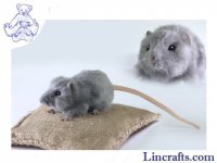 Soft Toy Rodent, Grey Rat by Hansa (12cm) 5579
