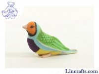 Soft Toy Bird, Orange Headed Gouldian Finch by Hansa (11cm.L) 5693