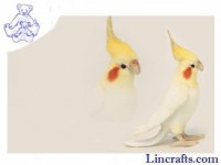 Soft Toy Bird, White Cockatiel by Hansa (23cm) 6457