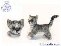 Soft Toy Cat, Grey Kitten by Hansa (20cm) 6499