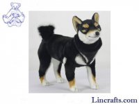 Soft Toy Black Shiba Dog Standing by Hansa (50cm.L) 7242
