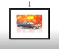 American Drag Racer Car Print | Poster Chevy Nova SS - various sizes