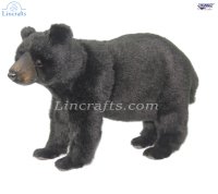 Soft Toy Black Bear Standing by Hansa (32cm) 8068