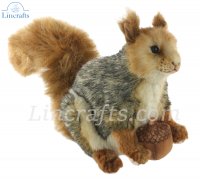 Soft Toy Grey Squirrel Crouching by Hansa (26cm.H) 8049