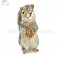 Soft Toy Grey Squirrel With Nut by Hansa (20cm) 4841