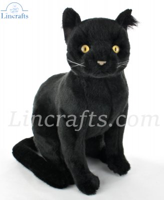 Soft Toy Black Cat Sitting by Hansa (35cm) 7012