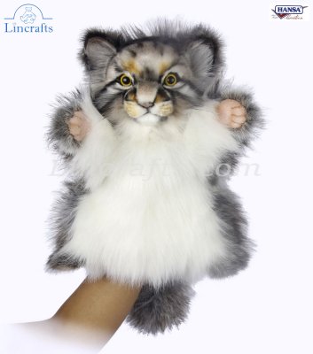 Soft Toy Hand Puppet Pallas Cat by Hansa (28cm H) 7819
