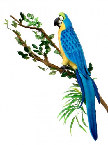 Soft Toy Bird, Blue Macaw, Parrot by Hansa (72cm) 3068