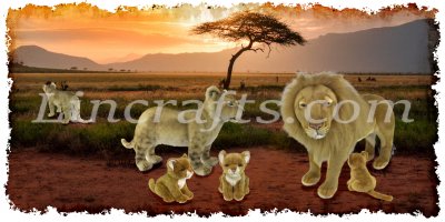 Greeting Card featuring Hansa Soft Toy Lions. Created by LDA. C21