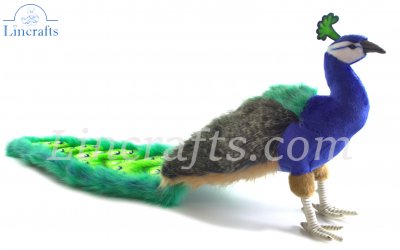Soft Toy Bird, Peacock by Hansa (33cm) 5437