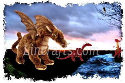 Greeting Card featuring Hansa Soft Toy Dragons. Created by LDA. C10