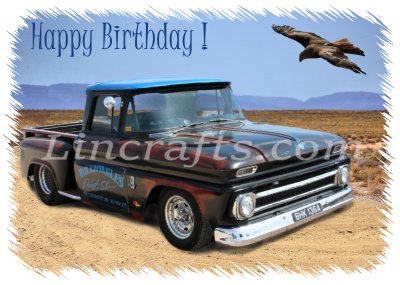 American Pick-up Truck Birthday Card created by LDA. C6
