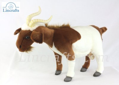 Soft Toy Brown & White Billy Goat by Hansa (48cm) 4624