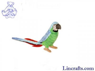 Soft Toy Bird, Green Parrot by Hansa (37cm) 3324
