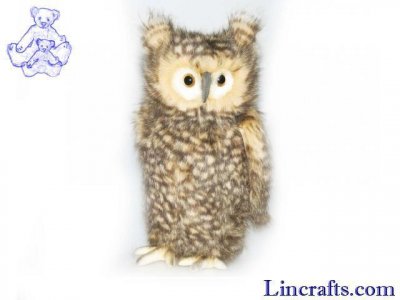 Soft Toy Bird of Prey, Owl Moving-Head by Hansa (34cm) 4466