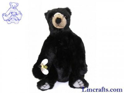 Soft Toy Black Bear by Hansa (24cm) 5772